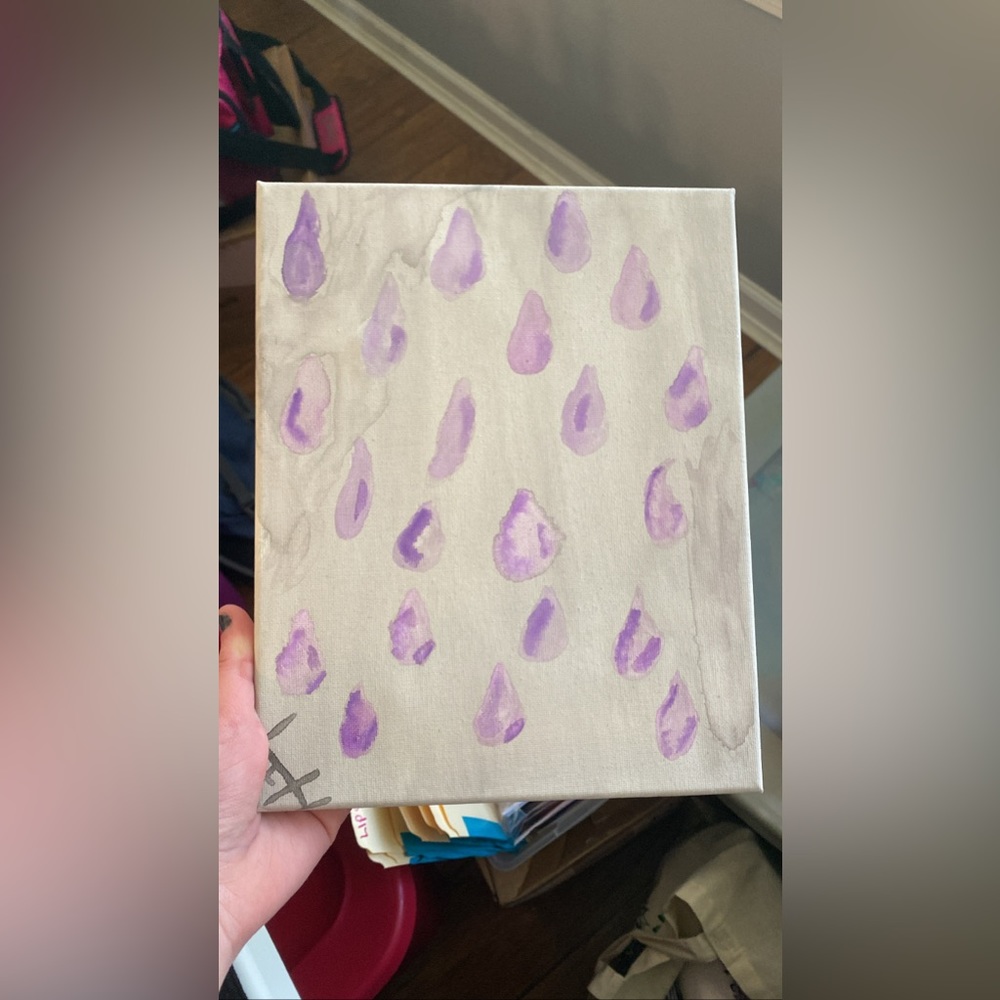 Purple rain painting, handmade by me!🫶🏻 Note: keep away from water